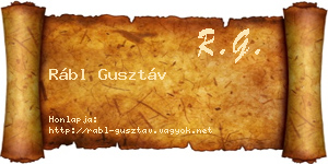 Rábl Gusztáv névjegykártya